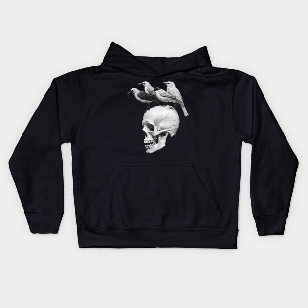 Skull and Birds Kids Hoodie by KIDEnia